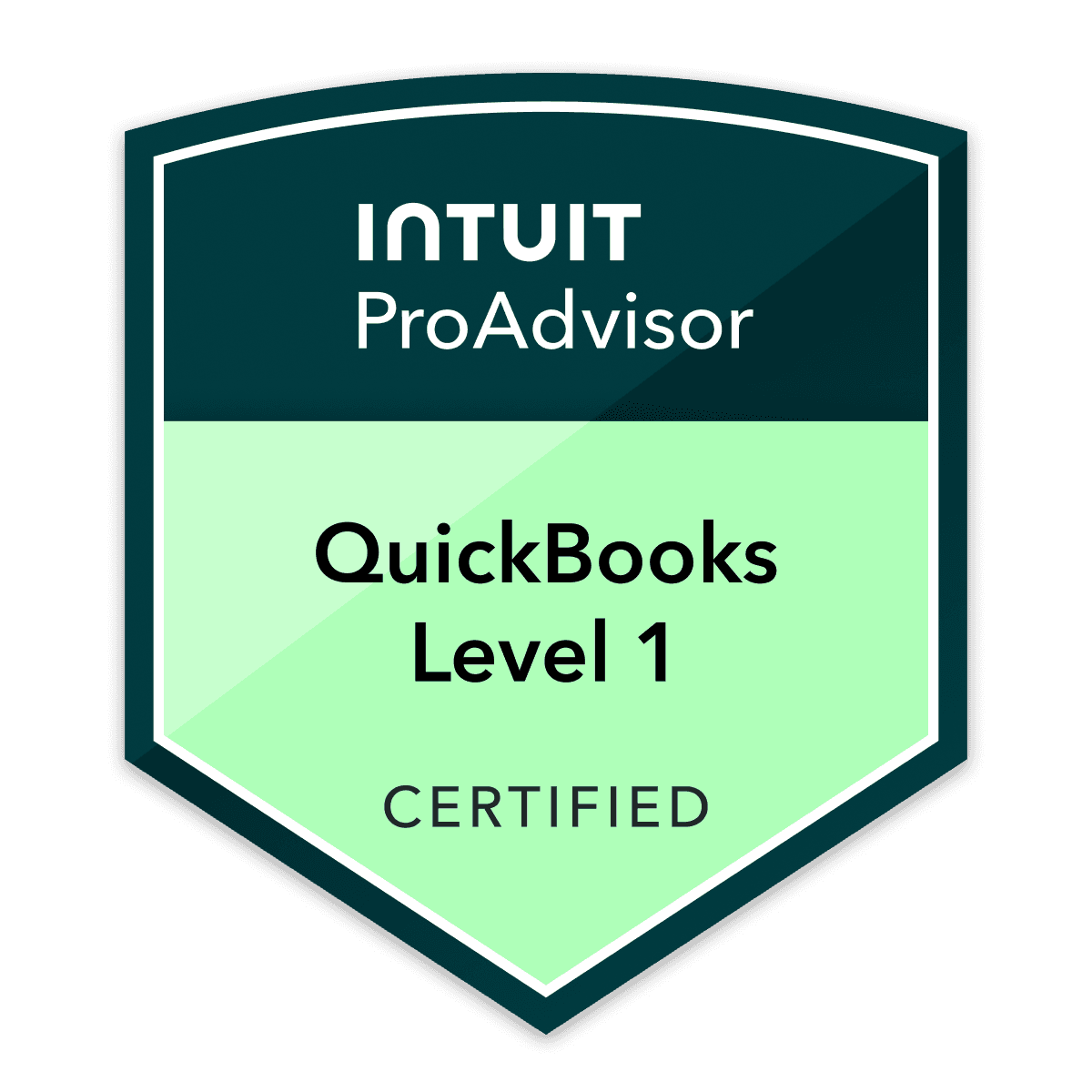 Intuit ProAdvisor QuickBooks Level 1 Certified badge
